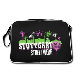 Stuttgart Skyline City Germany Graffiti Art - Retro Bag - black/white - Back