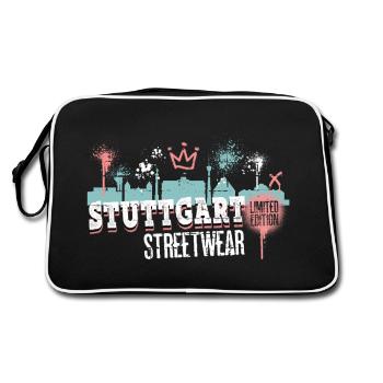 Stuttgart Skyline City Germany Graffiti Art - Retro Bag - black/white - Back