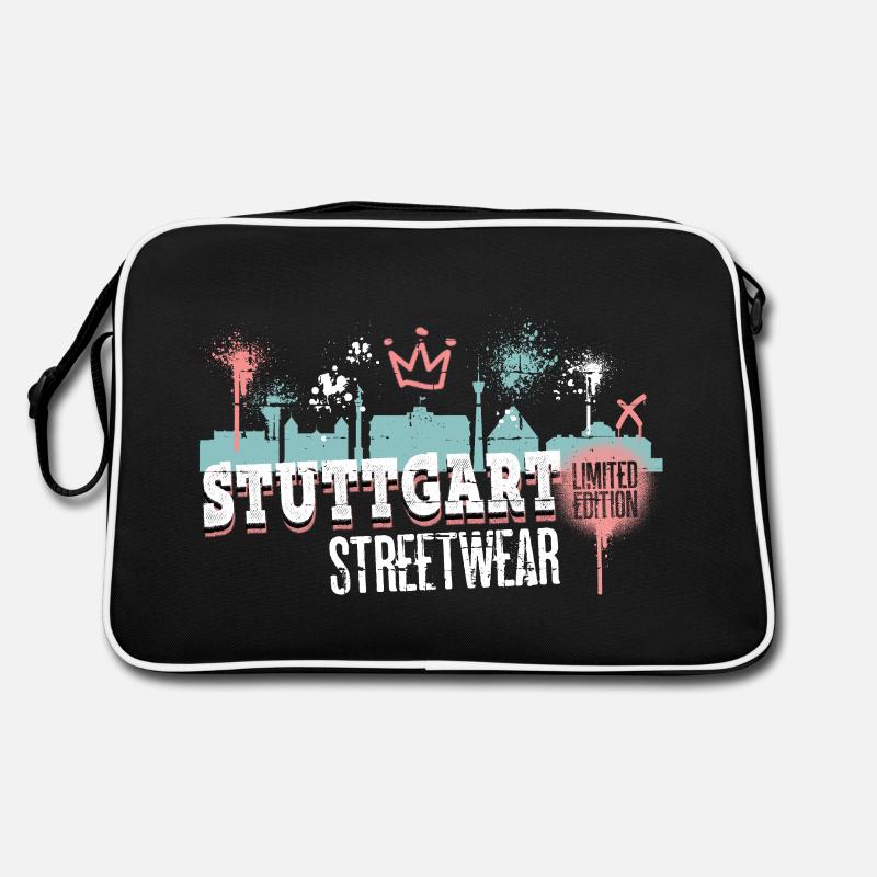 Stuttgart Skyline Stadt Deutschland Graffiti Kunst Retro Tasche