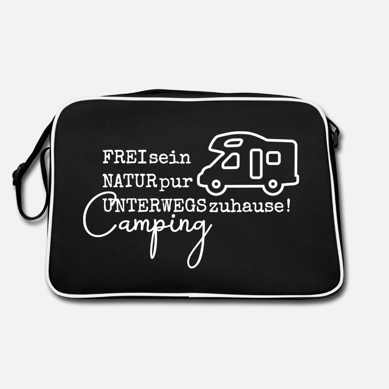 Camping-Spruch mit Wohnmobil (mit Alkoven) Retro Tasche