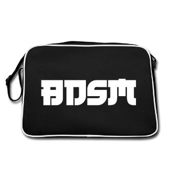 Font Design "BDSM" - Retro Bag - black/white - Back