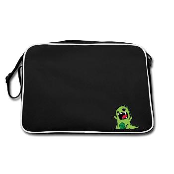 dino - Retro Bag - black/white - Back