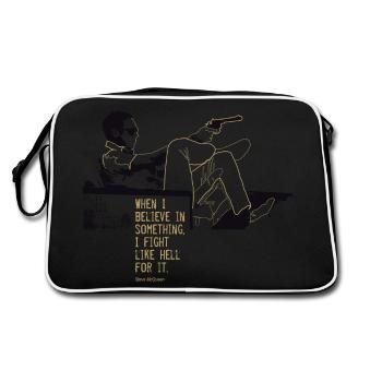 T-shirt Steve McQueen – « King of Cool » avec citation - Sac Retro - noir/blanc - Dos