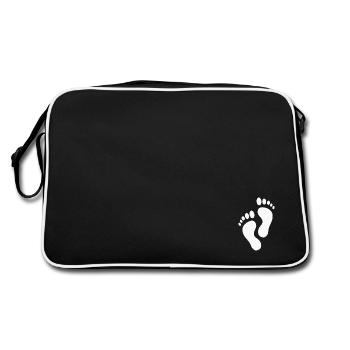 Barfuß Füße - Retro Tasche - Schwarz/Weiß - Hinten