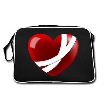 Wounded Heart - Retro Bag - black/white - Back