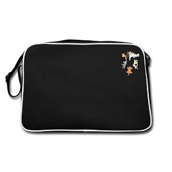 Chats mignons grimpant - idée cadeau original - Sac Retro - noir/blanc - Dos