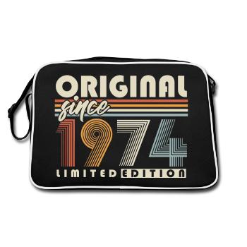 Original Since 1974 Vintage Birthday Gift - Retro Bag - black/white - Back