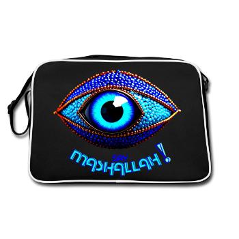 Say Mashallah - Retro Tasche - Schwarz/Weiß - Hinten