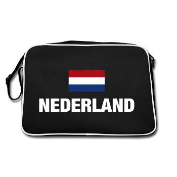 Hollande Pays-Bas Nederland drapeau Fan cadeau - Sac Retro - noir/blanc - Dos