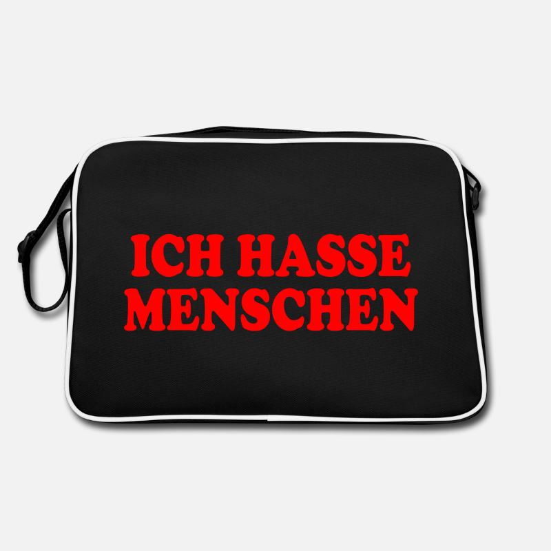 Ich hasse menschen Retro Tasche