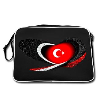Heartveat Turkey - Retro Tasche - Schwarz/Weiß - Hinten