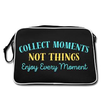 "Collect Moments, Not Things." - Retro Bag - black/white - Back