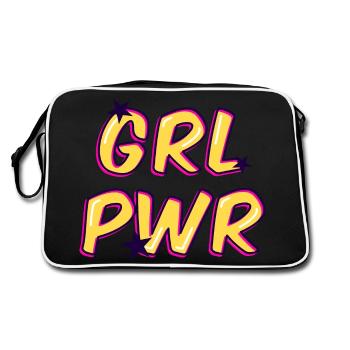 Girl Power Design Gift - Retro Bag - black/white - Back