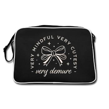 Sehr zurückhaltend sehr achtsam sehr niedlich - Retro Tasche - Schwarz/Weiß - Hinten