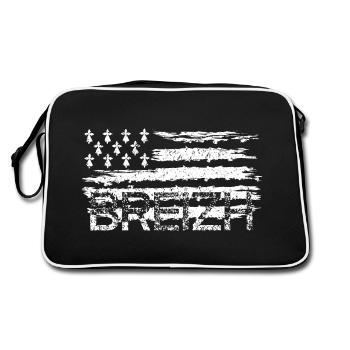 drapeau breton,cadeau pour breton,breizh vintage - Sac Retro - noir/blanc - Dos