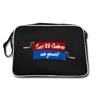 For 20 years as if painted - 20th birthday anniversary - Retro Bag - black/white - Back