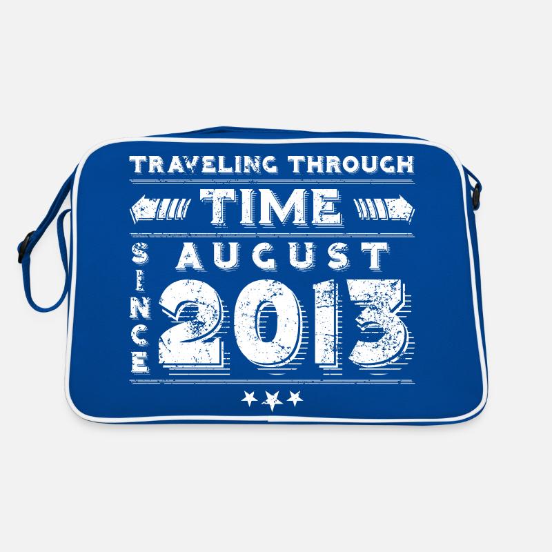 Vintage Zeitreise Geburtstags Design August 2013 Retro Tasche