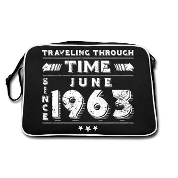 Vintage Time Travel anniversaire Design juin 1963 - Sac Retro - noir/blanc - Dos