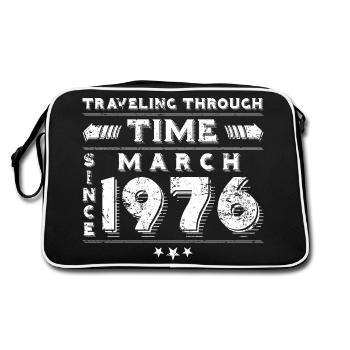 Vintage Time Travel anniversaire Design mars 1976 - Sac Retro - noir/blanc - Dos