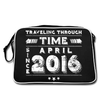 Vintage Time Travel anniversaire Design avril 2016 - Sac Retro - noir/blanc - Dos