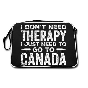 I Don't Need Therapy I Just Need To Go To Canada - Retro Bag - black/white - Back
