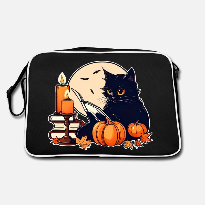 Chat noir d'humeur Halloween Sac Retro