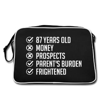 87 ans Humour cadeau 87e Anniversaire drôle 87 ans - Sac Retro - noir/blanc - Dos