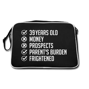 39 Years Old Humor Gift 39th Birthday Funny 39 Years Old - Retro Bag - black/white - Back