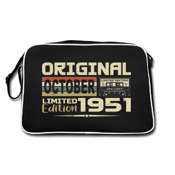Birthday October 1951 Original | October 1951 - Retro Bag - black/white - Back