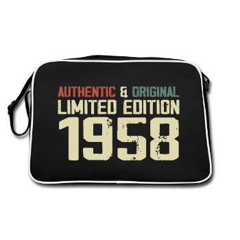 1958 Geburtstagsgeschenk 1958 Jahrgang 1958 Retro - Retro Tasche - Schwarz/Weiß - Hinten