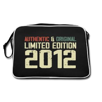 2012 Geburtstagsgeschenk 2012 Jahrgang 2012 Retro - Retro Tasche - Schwarz/Weiß - Hinten