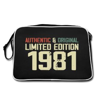 1981 Birthday Gift 1981 Vintage 1981 Retro - Retro Bag - black/white - Back