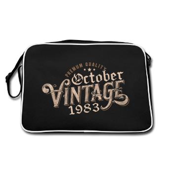 October Birthday Gift | Born in October 1983 - Retro Bag - black/white - Back