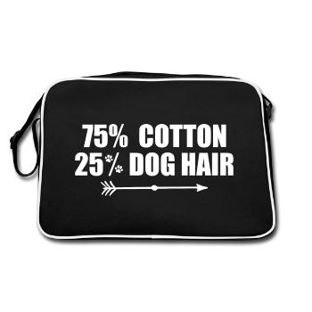 75 Baumwolle 25 Prozent Hundehaare - Retro Tasche - Schwarz/Weiß - Hinten