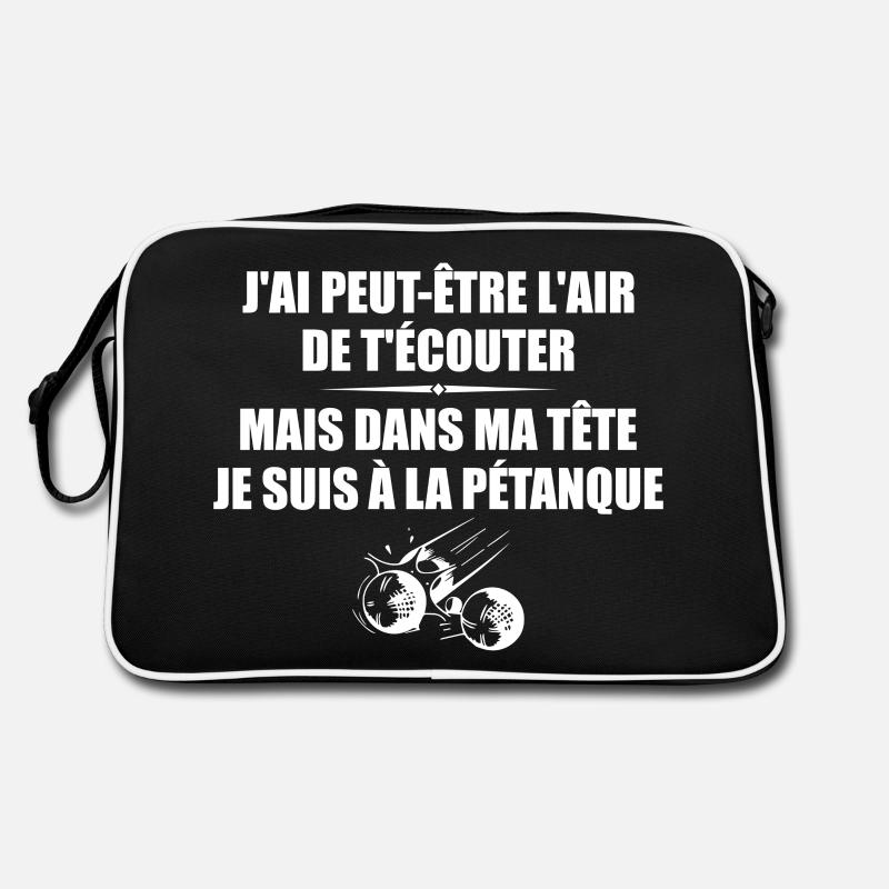 In meinem Kopf, Petanque, Bowling-Geschenk Retro Tasche