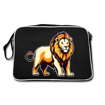 Fier lion dans un style rétro - Sac Retro - noir/blanc - Dos