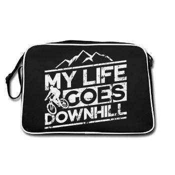 Downhill Mountainbike Fahrrad MTB - Retro Tasche - Schwarz/Weiß - Hinten