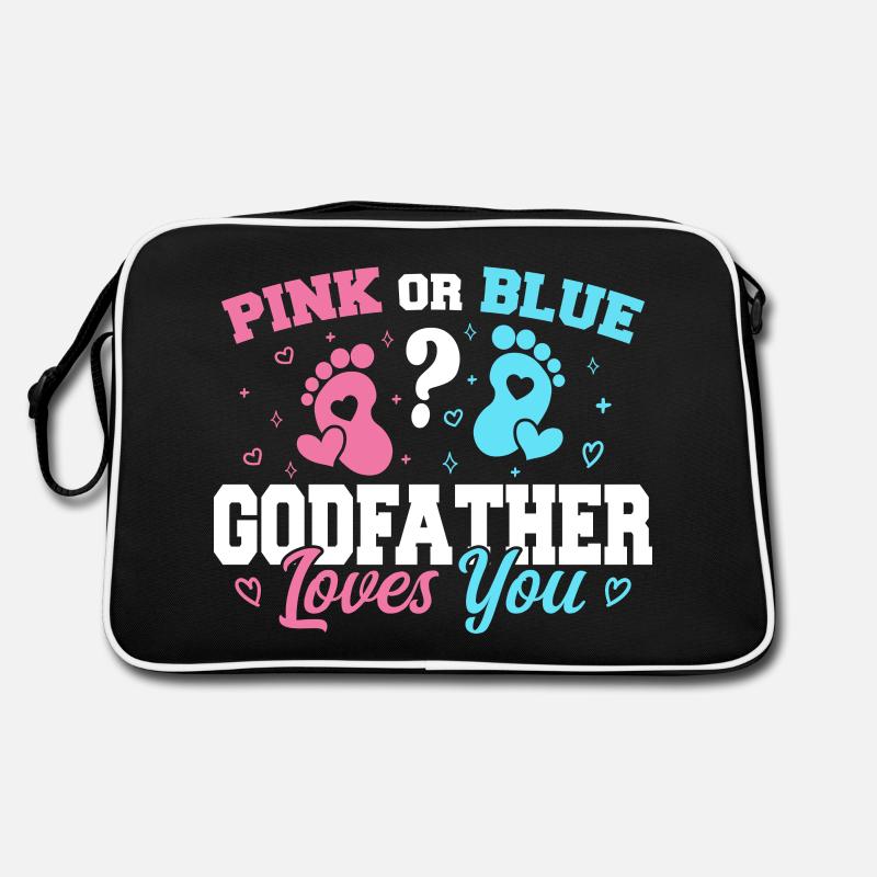 Pink oder Blau Pate liebt dich - Pate Retro Tasche