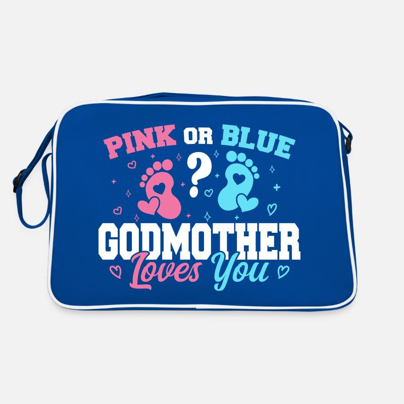 Rosa oder blaue Patin liebt dich - Patin Retro Tasche