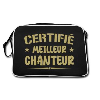 Certified Best Singer - Singer Gift - Retro Bag - black/white - Back