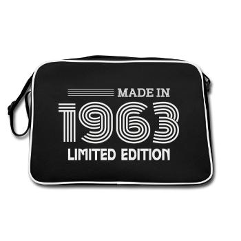 1963 Geburtstagsgeschenk 1963 Geschenkidee - Retro Tasche - Schwarz/Weiß - Hinten