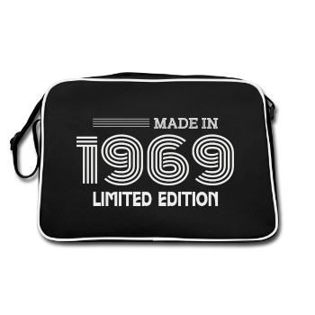 1969 Geburtstagsgeschenkidee 1969 - Retro Tasche - Schwarz/Weiß - Hinten