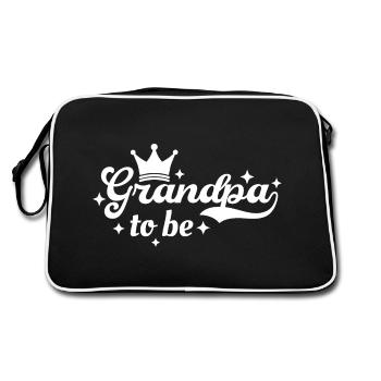 Grandpa To Be - Pregnancy Announcement - Retro Bag - black/white - Back