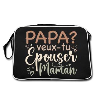Papa veux tu épouser maman - demande mariage - Sac Retro - noir/blanc - Dos