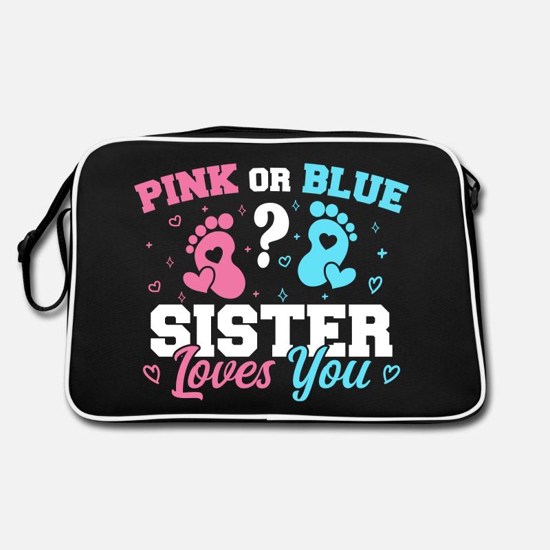 Rosa Oder Blau Schwester Liebt Dich Geschlecht Enthüllung Schwester Retro Tasche