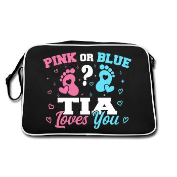 Pink Or Blue Tia Loves You - Tia Aunt - Sac Retro - noir/blanc - Dos