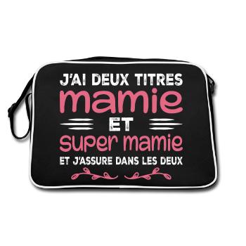 I Have Two Titles Granny and Super Granny Gift Granny - Retro Bag - black/white - Back