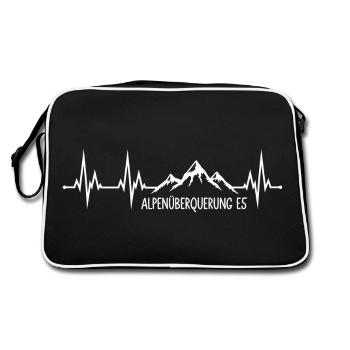 Alpenüberquerung E5 - Retro Tasche - Schwarz/Weiß - Hinten
