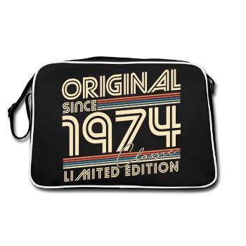 Original Since 1974 Vintage Birthday Gift - Retro Bag - black/white - Back