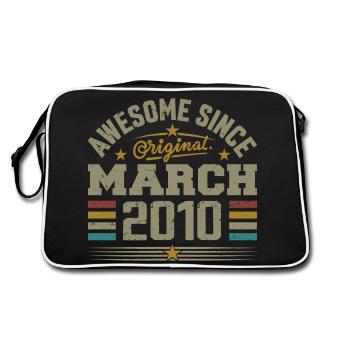 March 2010 Birthday Vintage Gift Idea 2010 - Retro Bag - black/white - Back